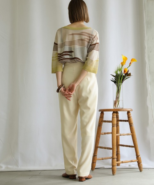 select MOCA(セレクトモカ)の「2021 SS マルチパターンサマーニットシアーハーフスリーブトップス(ニット/セーター・レディース・ライム/オレンジ/ブルー・FREE)」の19枚目の写真