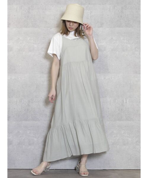 dazzlin（ダズリン）の「リボンキャミキャンディカラーワンピース（ワンピース・レディース・ブルー/ベージュ/グリーン・FREE）」の4枚目の写真