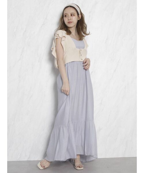 dazzlin（ダズリン）の「リボンキャミキャンディカラーワンピース（ワンピース・レディース・ブルー/ベージュ/グリーン・FREE）」の7枚目の写真