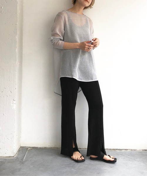 notch.(ノッチ)の「スリット入りニットパンツ(その他パンツ・レディース・ブラック/ベージュ・M)」の5枚目の写真