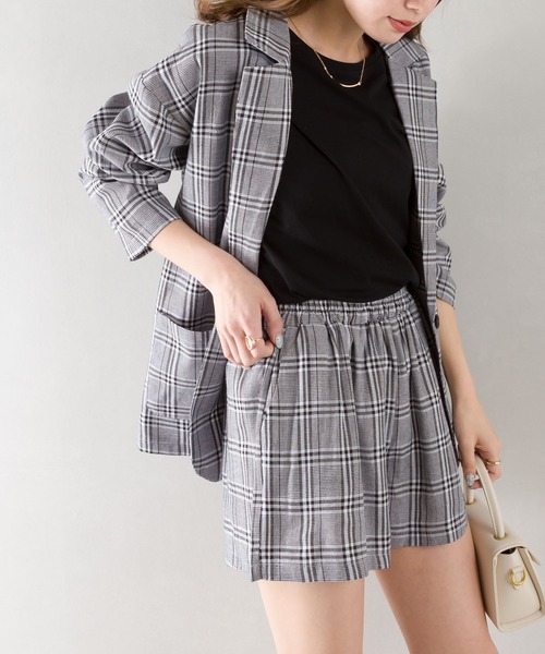 SpRay（スプレイ）の「グレンチェックセットアップ（セットアップ・レディース・ネイビー/ブラウン/ブラック×ホワイト・FREE）」の6枚目の写真