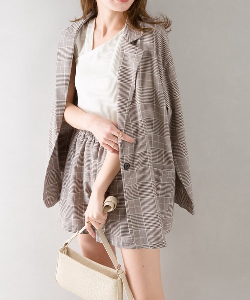 SpRay（スプレイ）の「グレンチェックセットアップ（セットアップ・レディース・ネイビー/ブラウン/ブラック×ホワイト・FREE）」の14枚目の写真