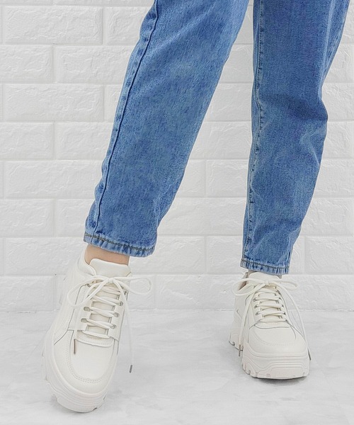 Lace Ladies(レースレディース)の「厚底ダッドスニーカー(スニーカー・レディース・ブラック/ホワイト/アイボリー・25cm/24.5cm/24cm/22.5cm/23cm/23.5cm)」の6枚目の写真