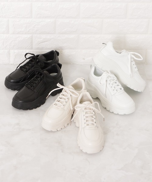 Lace Ladies(レースレディース)の「厚底ダッドスニーカー(スニーカー・レディース・ブラック/ホワイト/アイボリー・25cm/24.5cm/24cm/22.5cm/23cm/23.5cm)」の21枚目の写真