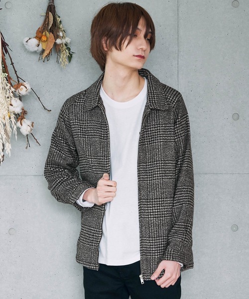 D Factory（ディー ファクトリー）の「コットンツイル デニム ストライプ チェック 無地 ラグランスウィングトップ/ジップアップブルゾン（ブルゾン・メンズ・インディゴブルー/チェック/グレー系その他/ブラック・L/M）」の10枚目の写真