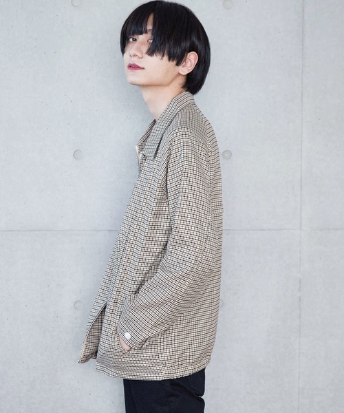 D Factory（ディー ファクトリー）の「コットンツイル デニム ストライプ チェック 無地 ラグランスウィングトップ/ジップアップブルゾン（ブルゾン・メンズ・インディゴブルー/チェック/グレー系その他/ブラック・L/M）」の6枚目の写真