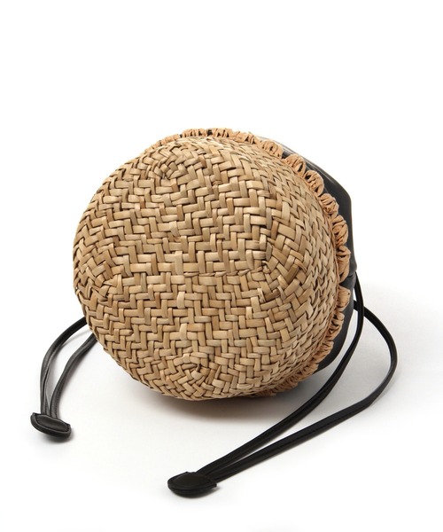 studio CLIP（スタディオクリップ）の「PUカゴコンビ巾着バッグ（かごバッグ・レディース・アイボリー/ブラック・FREE）」の12枚目の写真