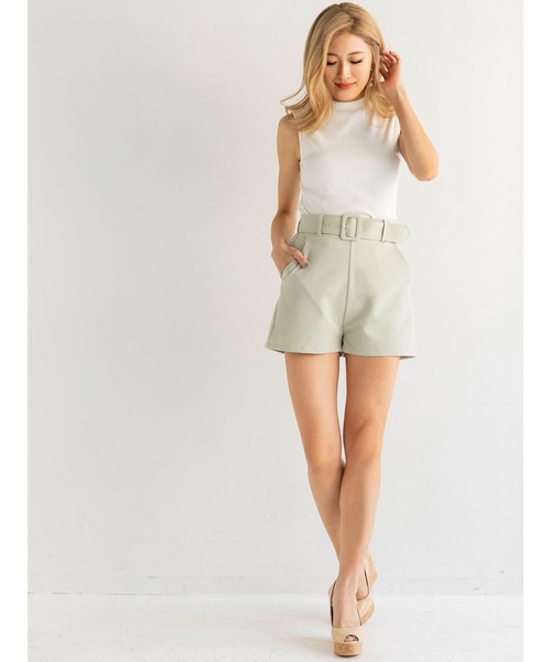 DURAS（デュラス）の「ノースリカットリブトップス（Tシャツ/カットソー・レディース・ホワイト/ベージュ/ミント/ピンク/ブラック・FREE）」の7枚目の写真