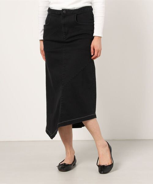 bajra（バジュラ）の「bajra（バジュラ）ハイパワーストレッチデニムスカート（スカート・レディース・インディゴブルー/ブラック・2）」の2枚目の写真