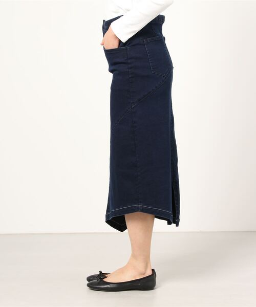 bajra（バジュラ）の「bajra（バジュラ）ハイパワーストレッチデニムスカート（スカート・レディース・インディゴブルー/ブラック・2）」の3枚目の写真
