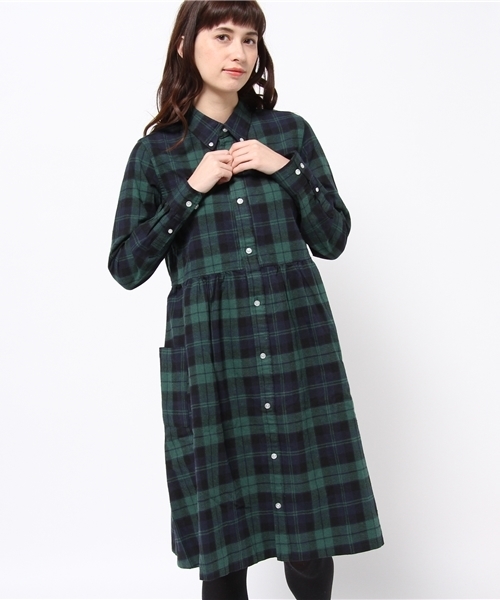 BEAMS BOY（ビームスボーイ）の「BEAMS BOY / ネルシャツワンピース 14FW **（ワンピース・レディース・ブラック/インディゴブルー/ネイビー・ONE SIZE）」の14枚目の写真