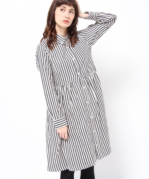 BEAMS BOY（ビームスボーイ）の「BEAMS BOY / ネルシャツワンピース 14FW **（ワンピース・レディース・ブラック/インディゴブルー/ネイビー・ONE SIZE）」の15枚目の写真