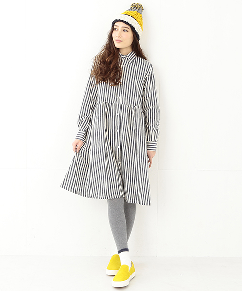 BEAMS BOY（ビームスボーイ）の「BEAMS BOY / ネルシャツワンピース 14FW **（ワンピース・レディース・ブラック/インディゴブルー/ネイビー・ONE SIZE）」の17枚目の写真