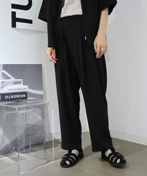 TUTTU（トゥトゥ）の「ルーズシルエット セットアップ 半袖ポケットジップシャツ&ワイドパンツ（セットアップ・メンズ・ネイビー/ブラック/ブラウン・S/M/L）」の18枚目の写真