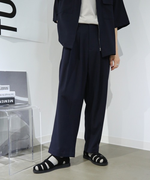 TUTTU（トゥトゥ）の「ルーズシルエット セットアップ 半袖ポケットジップシャツ&ワイドパンツ（セットアップ・メンズ・ネイビー/ブラック/ブラウン・S/M/L）」の11枚目の写真