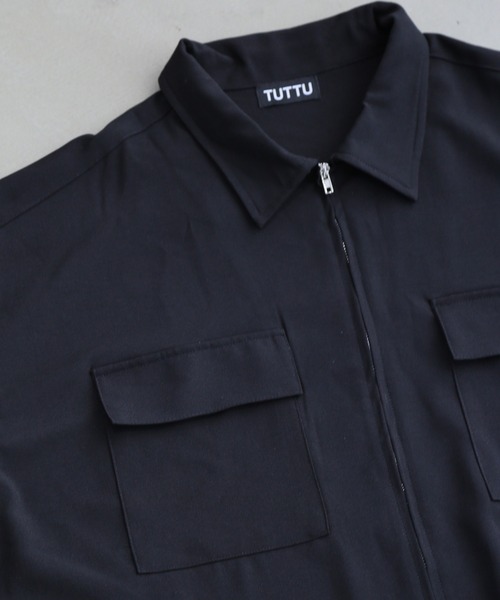 TUTTU（トゥトゥ）の「ルーズシルエット セットアップ 半袖ポケットジップシャツ&ワイドパンツ（セットアップ・メンズ・ネイビー/ブラック/ブラウン・S/M/L）」の8枚目の写真