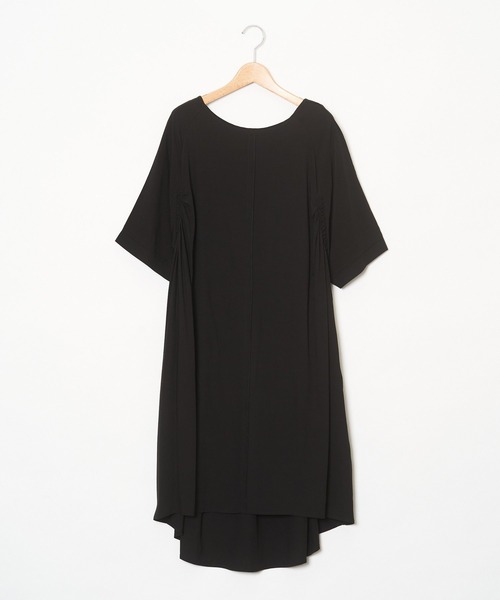 AS KNOW AS de base（アズノゥアズドゥバズ）の「トロミ切り替えワンピース（チュニック・レディース・ブラック/ライトグレー/サックスブルー・FREE）」の2枚目の写真