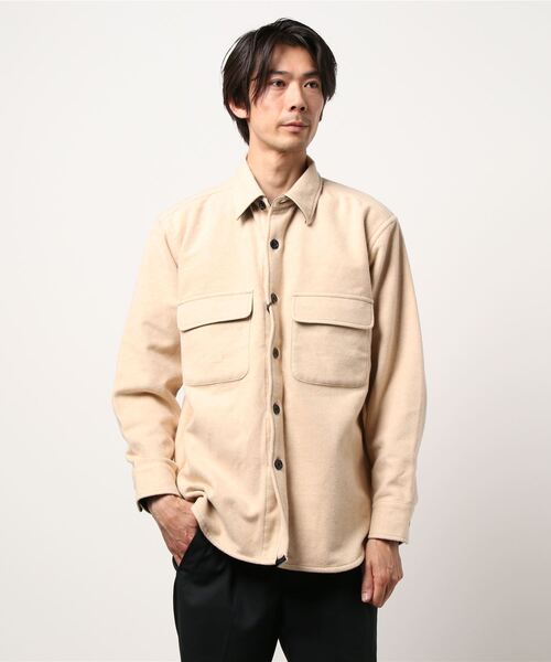 YANUK（ヤヌーク）の「ビッグシーピーオーシャツ - BIG CPO SHIRTS（シャツ/ブラウス・メンズ・ライトグレー/ベージュ・M/L）」の2枚目の写真