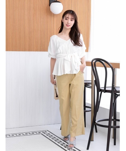 fifth（フィフス）の「カシュクールボリュームスリーブブラウス（シャツ/ブラウス・レディース・ホワイト/ブラック/グリーン・MEDIUM）」の17枚目の写真