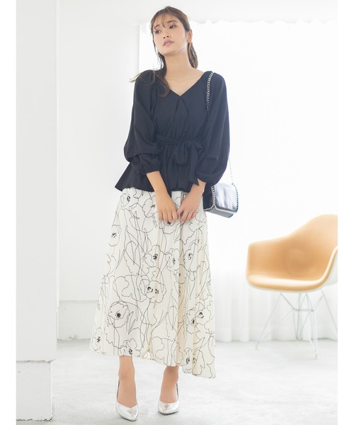 fifth（フィフス）の「カシュクールボリュームスリーブブラウス（シャツ/ブラウス・レディース・ホワイト/ブラック/グリーン・MEDIUM）」の5枚目の写真
