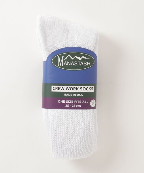 MANASTASH(マナスタッシュ)の「MANASTASH/マナスタッシュ 2P CREW WORK SOCKS(ソックス/靴下・メンズ・ホワイト/ブラック/ナチュラル・FREE)」の2枚目の写真