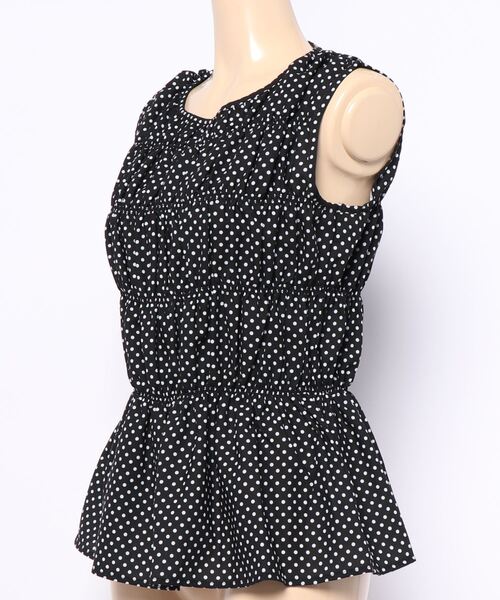 SHEL'TTER ORIGINAL（シェルターオリジナル）の「シャーリングノースリーブブラウス（タンクトップ・レディース・ブルー/ブラウン/ブラック系その他・FREE）」の4枚目の写真