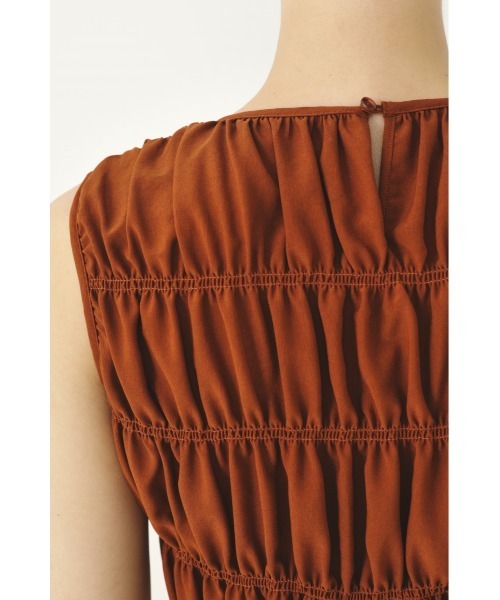 SHEL'TTER ORIGINAL（シェルターオリジナル）の「シャーリングノースリーブブラウス（タンクトップ・レディース・ブルー/ブラウン/ブラック系その他・FREE）」の11枚目の写真