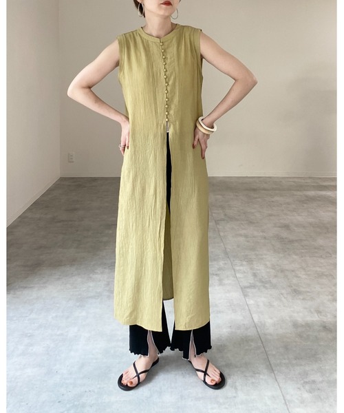 マルニ　 ロングベスト　ジレ　ノースリーブ　ワンピース　シルク　イタリア製　40 マルニ ロングベストジレノースリーブワンピースシルクイタリア製40