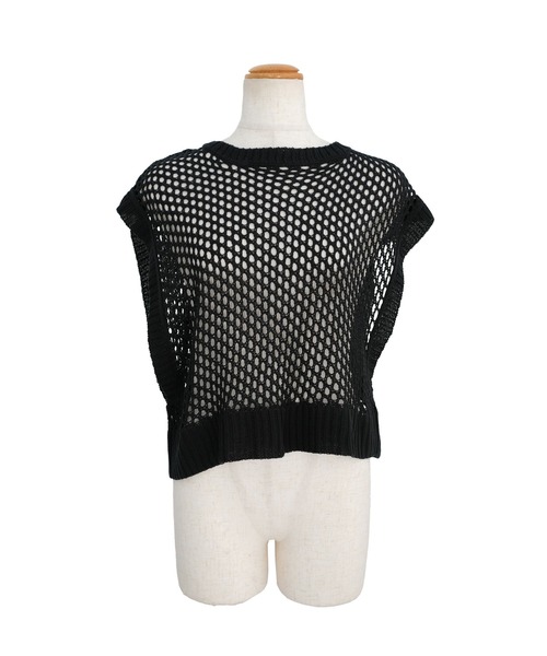 ＡＮＤＪ（アンドジェイ）の「2WAY透かし編みリネンタッチニットベスト（ベスト・レディース・グリーン/マスタード/ブラック/アイボリー・M）」の8枚目の写真