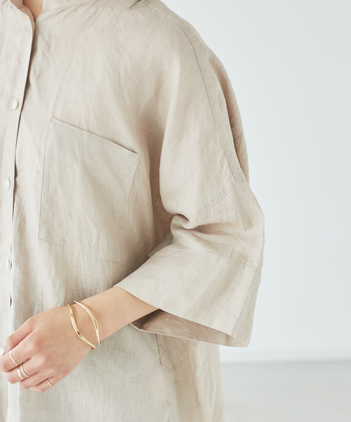 abahouse mavie（アバハウスマヴィ）の「ecru　フレンチリネンオーバーシャツ（シャツ/ブラウス・レディース・ホワイト/ブラック/ベージュ/ブラウン/ラベンダー・フリー）」の16枚目の写真