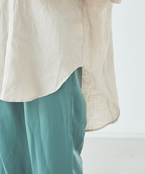 abahouse mavie（アバハウスマヴィ）の「ecru　フレンチリネンオーバーシャツ（シャツ/ブラウス・レディース・ホワイト/ブラック/ベージュ/ブラウン/ラベンダー・フリー）」の17枚目の写真