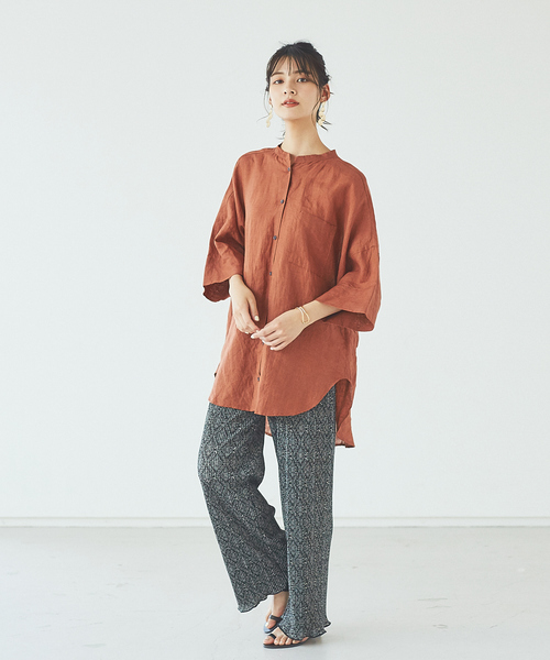 abahouse mavie（アバハウスマヴィ）の「ecru　フレンチリネンオーバーシャツ（シャツ/ブラウス・レディース・ホワイト/ブラック/ベージュ/ブラウン/ラベンダー・フリー）」の21枚目の写真