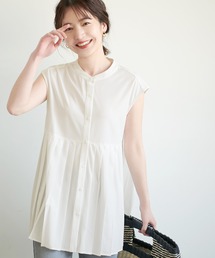 coca（coca） | 裾プリーツスタンドカラーシャツ(シャツ/ブラウス)