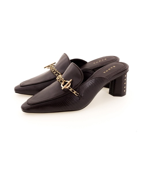 RANDA（ランダ）の「ヒールデザインチェーンミュールパンプス（パンプス・レディース・ダークブラウン/グリーン/クリーム・LL/M/L/S）」の4枚目の写真