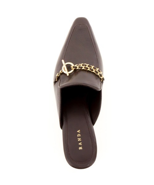 RANDA（ランダ）の「ヒールデザインチェーンミュールパンプス（パンプス・レディース・ダークブラウン/グリーン/クリーム・LL/M/L/S）」の7枚目の写真