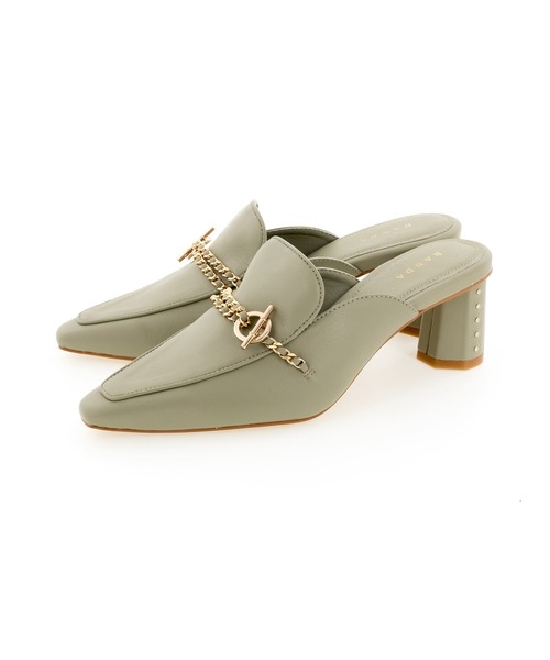 RANDA（ランダ）の「ヒールデザインチェーンミュールパンプス（パンプス・レディース・ダークブラウン/グリーン/クリーム・LL/M/L/S）」の18枚目の写真