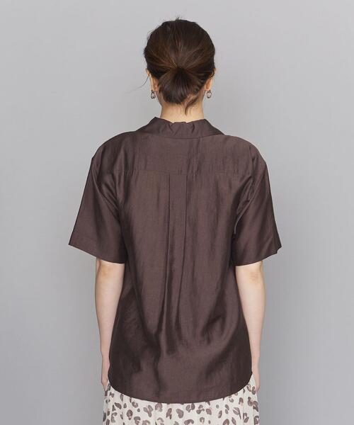 BEAUTY&YOUTH UNITED ARROWS（ビューティーアンドユースユナイテッドアローズ）の「BY オープンカラー5分袖シャツ◆（シャツ/ブラウス・レディース・ダークブラウン/シャーベット/ライム・FREE）」の6枚目の写真