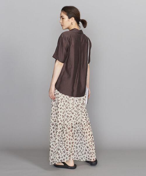 BEAUTY&YOUTH UNITED ARROWS（ビューティーアンドユースユナイテッドアローズ）の「BY オープンカラー5分袖シャツ◆（シャツ/ブラウス・レディース・ダークブラウン/シャーベット/ライム・FREE）」の8枚目の写真