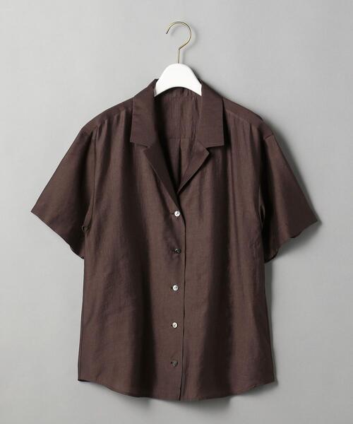 BEAUTY&YOUTH UNITED ARROWS（ビューティーアンドユースユナイテッドアローズ）の「BY オープンカラー5分袖シャツ◆（シャツ/ブラウス・レディース・ダークブラウン/シャーベット/ライム・FREE）」の18枚目の写真