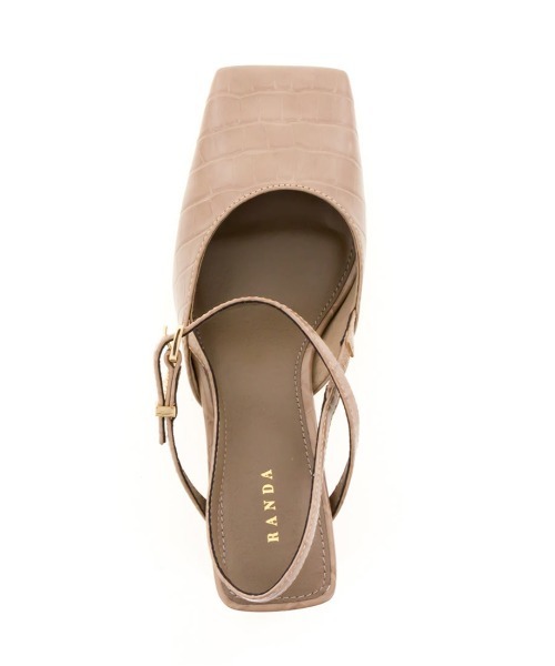RANDA（ランダ）の「ワイドスクエアトゥバックストラップパンプス（パンプス・レディース・ベージュ/ブラウン/グレイッシュベージュ・LL/M/L/S）」の19枚目の写真