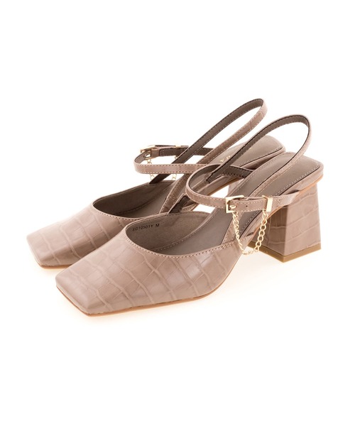 RANDA（ランダ）の「ワイドスクエアトゥバックストラップパンプス（パンプス・レディース・ベージュ/ブラウン/グレイッシュベージュ・LL/M/L/S）」の16枚目の写真