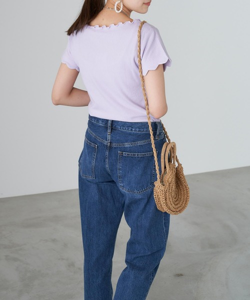 Chaco closet(チャコ クローゼット)の「リブボートネックメロー仕立てカットソー(Tシャツ/カットソー・レディース・サックスブルー/ラベンダー/ホワイト/ブラック/ピンク・FREE)」の19枚目の写真