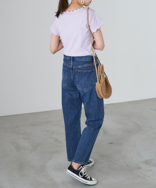 Chaco closet(チャコ クローゼット)の「リブボートネックメロー仕立てカットソー(Tシャツ/カットソー・レディース・サックスブルー/ラベンダー/ホワイト/ブラック/ピンク・FREE)」の21枚目の写真
