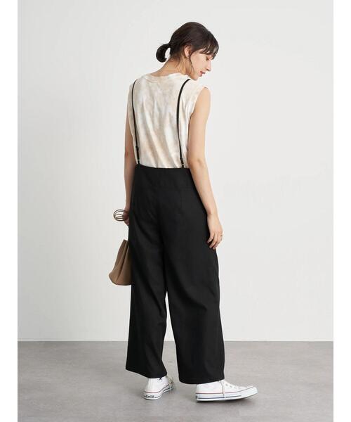 earth music&ecology（アースミュージックアンドエコロジー）の「リネン混サロペット ＊（サロペット/オーバーオール・レディース・ベージュ/ホワイト系その他2/ブラック・L/M）」の9枚目の写真