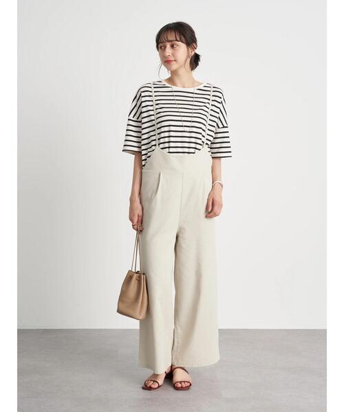 earth music&ecology（アースミュージックアンドエコロジー）の「リネン混サロペット ＊（サロペット/オーバーオール・レディース・ベージュ/ホワイト系その他2/ブラック・L/M）」の15枚目の写真