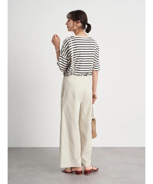 earth music&ecology（アースミュージックアンドエコロジー）の「リネン混サロペット ＊（サロペット/オーバーオール・レディース・ベージュ/ホワイト系その他2/ブラック・L/M）」の19枚目の写真