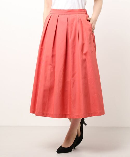 GRANDMA MAMA DAUGHTER（グランマママドーター）の「∴【GRANDMA MAMA DAUGHTER / グランママドーター】ボックスプリーツイージースカート TK811031（スカート・レディース・オレンジ/イエロー・1/0）」の11枚目の写真