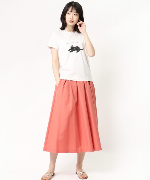 GRANDMA MAMA DAUGHTER（グランマママドーター）の「∴【GRANDMA MAMA DAUGHTER / グランママドーター】ボックスプリーツイージースカート TK811031（スカート・レディース・オレンジ/イエロー・1/0）」の8枚目の写真