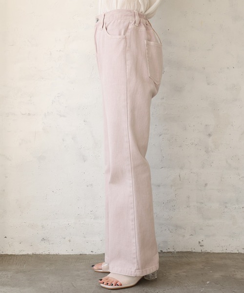 one after another NICE CLAUP（ワンアフターアナザーナイスクラップ）の「バックレースアップフレアデニムパンツ（デニムパンツ・レディース・ピンク/ケミカルウォッシュ/ネイビー/ブルー系その他・SMALL/MEDIUM）」の15枚目の写真