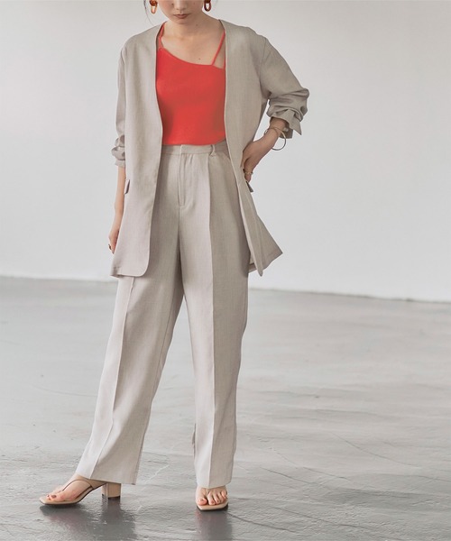 titivate（ティティベイト）の「ｱｼﾝﾒﾄﾘｰﾃﾞｻﾞｲﾝﾆｯﾄｷｬﾐｿｰﾙ（キャミソール・レディース・ブラック/レッド/ピンク/グリーン/グレイッシュベージュ・S/M）」の12枚目の写真